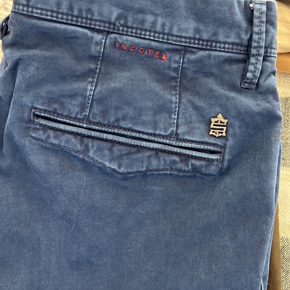 Incotex slim fit dark blue cotton pants. - Picture 3 of 5